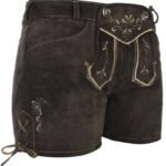 Traudl – Damen-Lederhose in Espressobraun