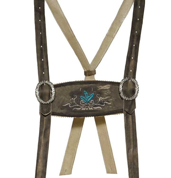 Anthracite Bavarian Lederhosen Suspenders