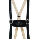 Black Charcoal Lederhosen Suspenders