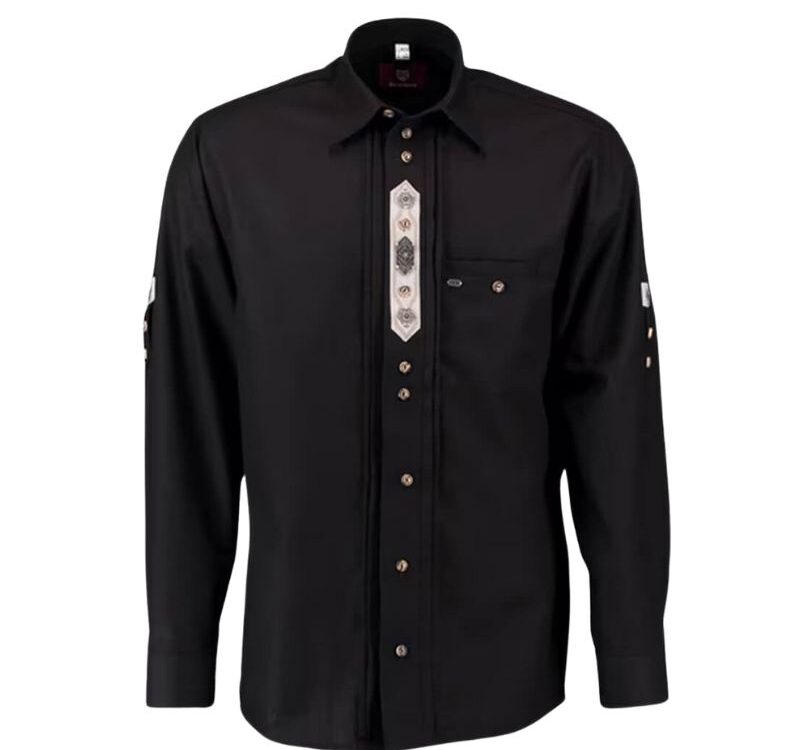 Black Men’s Lederhosen Shirt