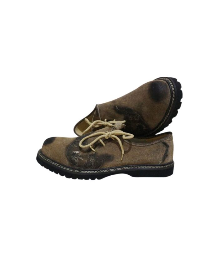 Brown Lederhosen Embroidery Shoes