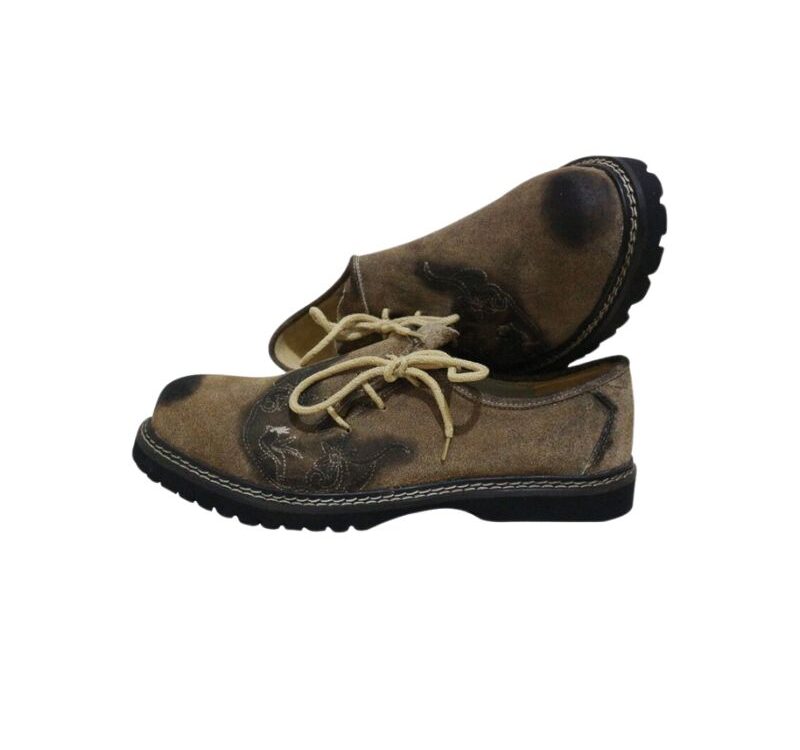 Brown Lederhosen Embroidery Shoes
