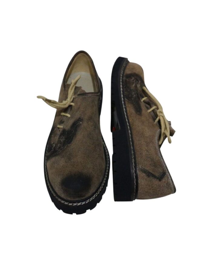 Brown Lederhosen Embroidery Shoes