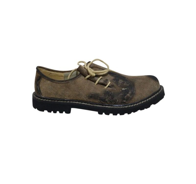 Brown Lederhosen Embroidery Shoes