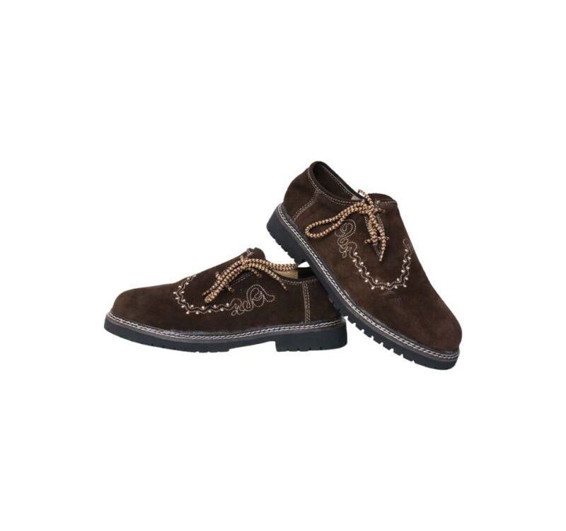 Dark Brown Lederhosen Embroidery Shoes