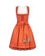 Eilfeld – Mididirndl in Bernsteinorange mit Flammenstickerei - Image 2