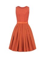 Eilfeld – Mididirndl in Bernsteinorange mit Flammenstickerei - Image 3