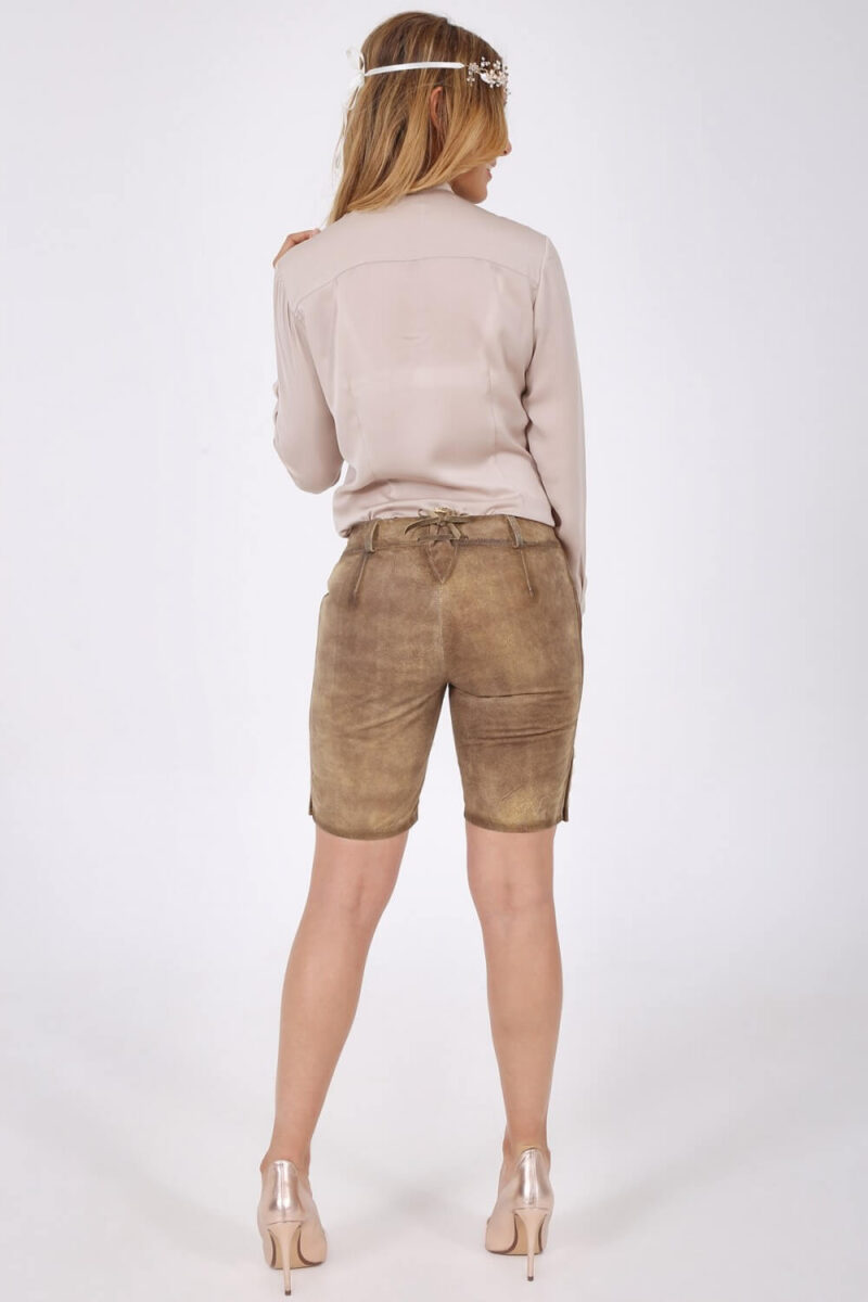 Oberammergau – Rustikalfarbene Damen-Lederhose in Rehbraun - Image 5