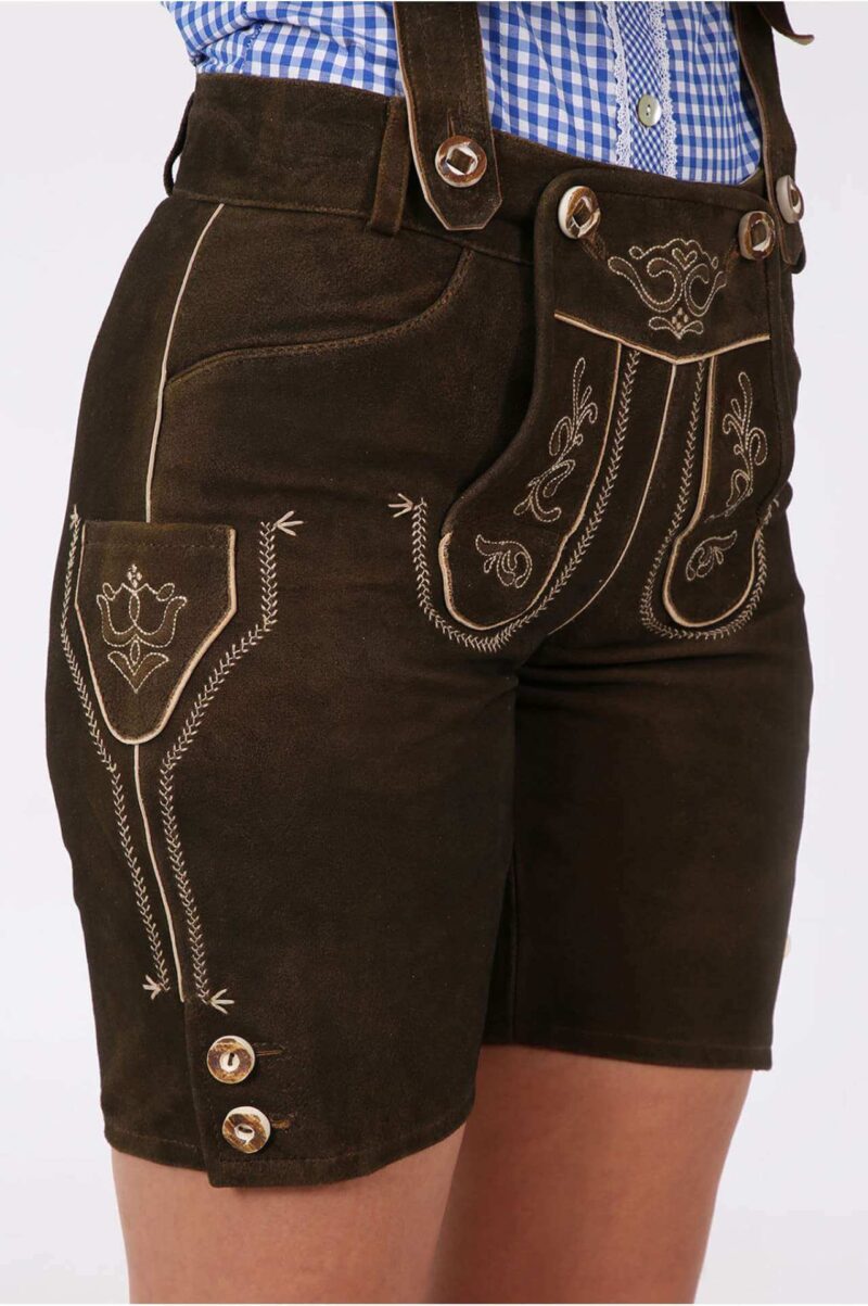 Dorfen – Dunkel-Kastanienbraune Damen-Lederhose - Image 4