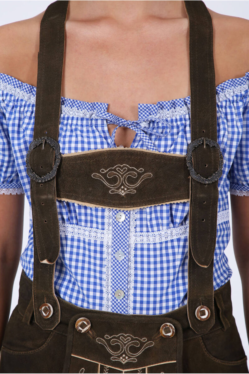 Dorfen – Dunkel-Kastanienbraune Damen-Lederhose - Image 3