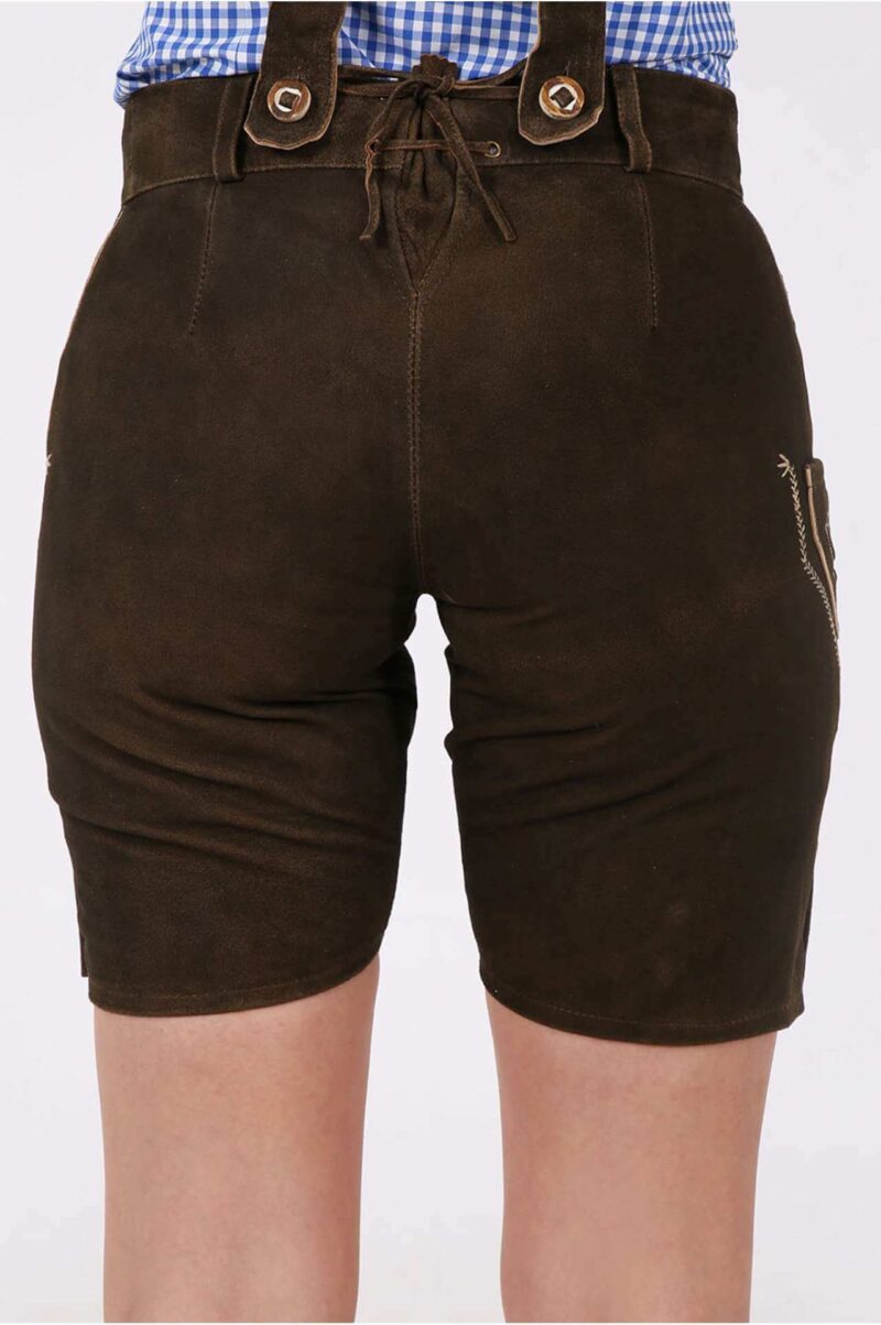 Dorfen – Dunkel-Kastanienbraune Damen-Lederhose - Image 5