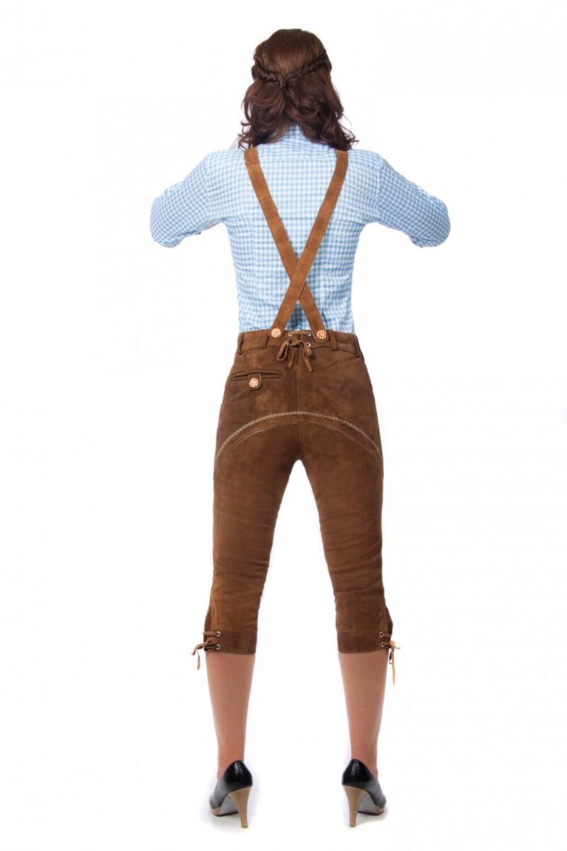 Ladies Brown Kniebund Lederhosen - Image 5