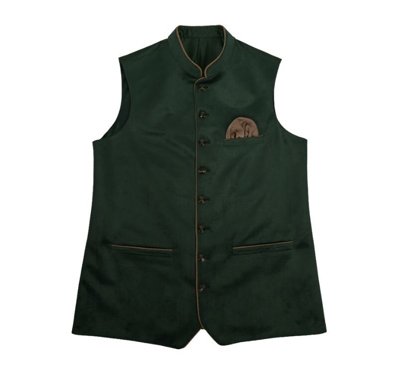 Modern Green Lederhosen Waistcoat