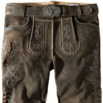 Augsburg Shadow Eichenbestickte Trachtenlederhose – Veloursleder-Shorts