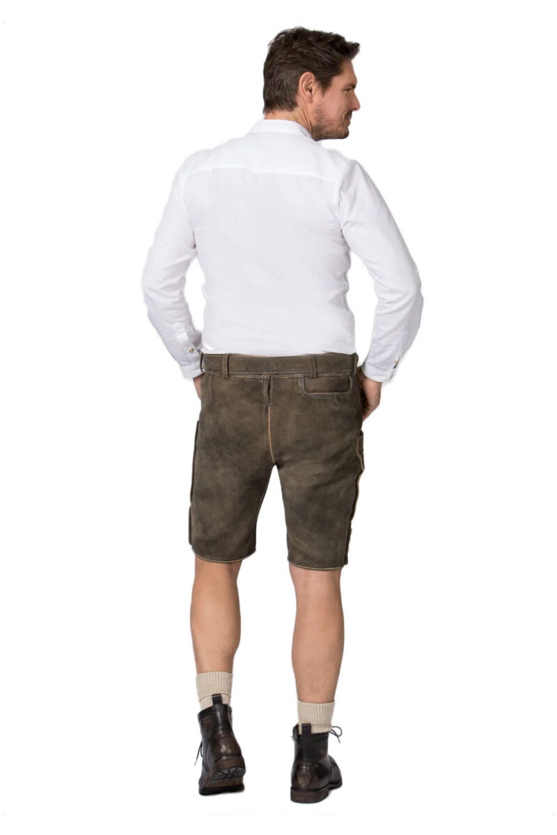 Augsburg Shadow Eichenbestickte Trachtenlederhose – Veloursleder-Shorts - Image 6