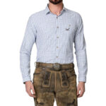 Schliersee Torfleder Lederhose – Bestickte Shorts in Vintage-Braun