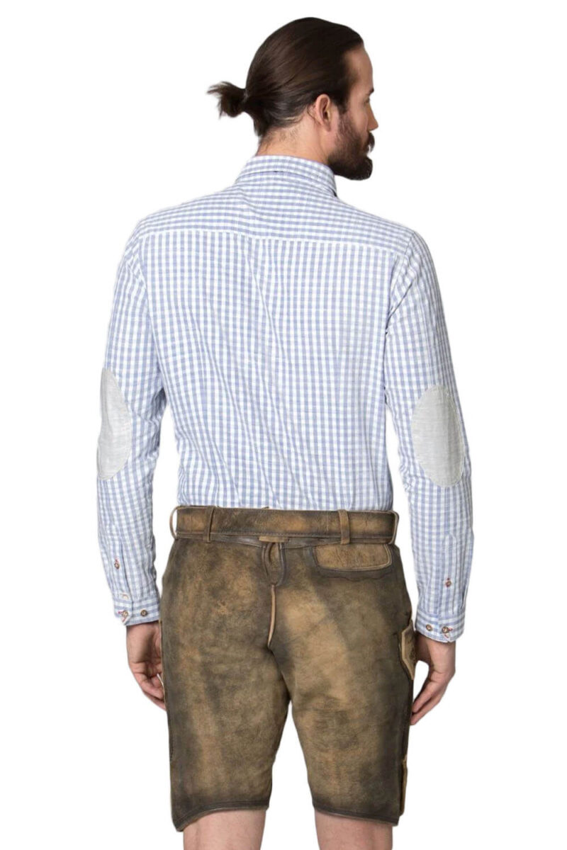 Schliersee Torfleder Lederhose – Bestickte Shorts in Vintage-Braun - Image 6