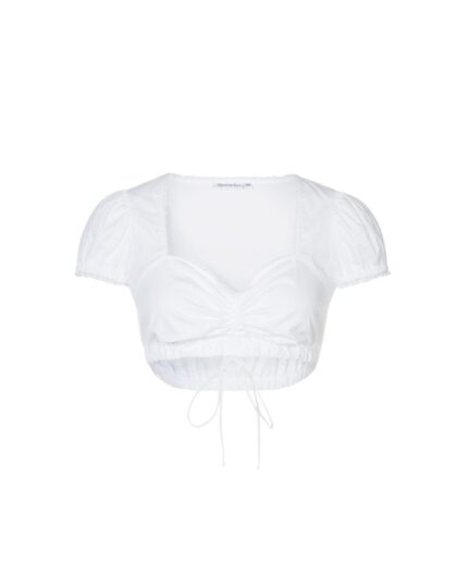 Short Sleeve Cotton Dirndl Blouse- Blouse Selma