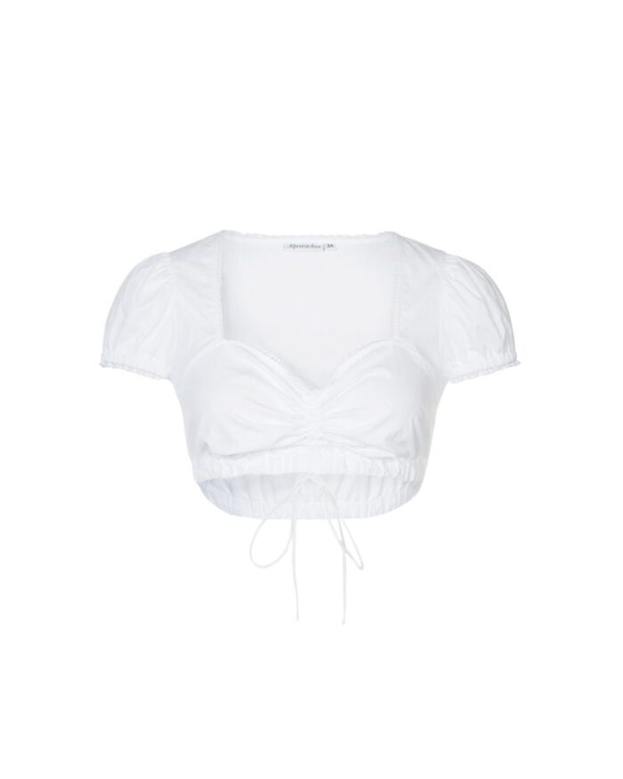 Short Sleeve Cotton Dirndl Blouse- Blouse Selma
