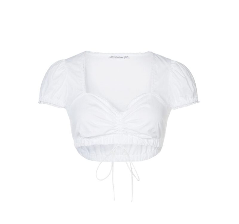 Short Sleeve Cotton Dirndl Blouse- Blouse Selma