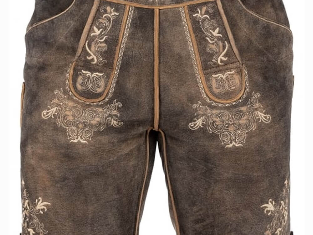 Stuttgart Lederhose in gealtertem Holzbraun