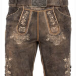 Stuttgart Lederhose in gealtertem Holzbraun