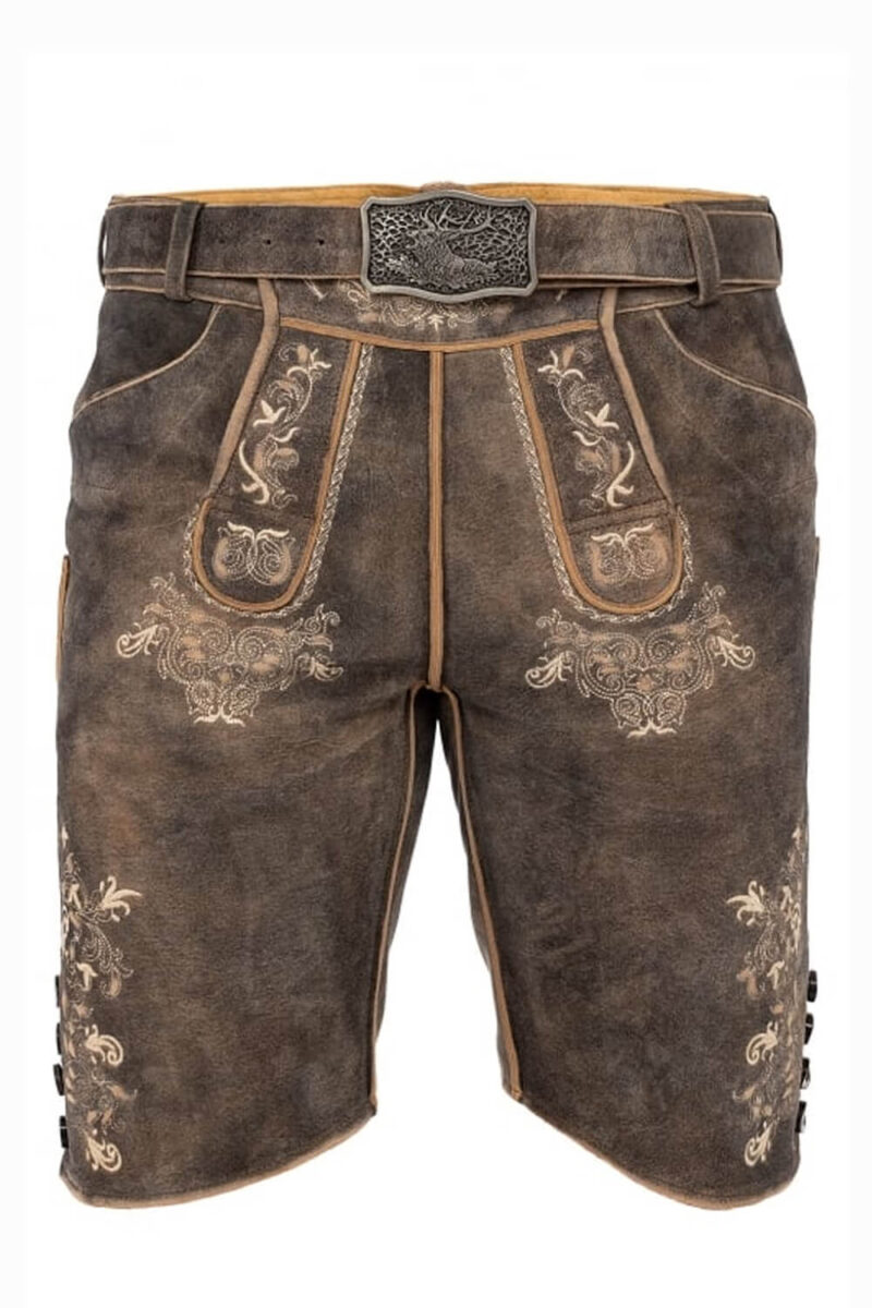 Stuttgart Lederhose in gealtertem Holzbraun - Image 1