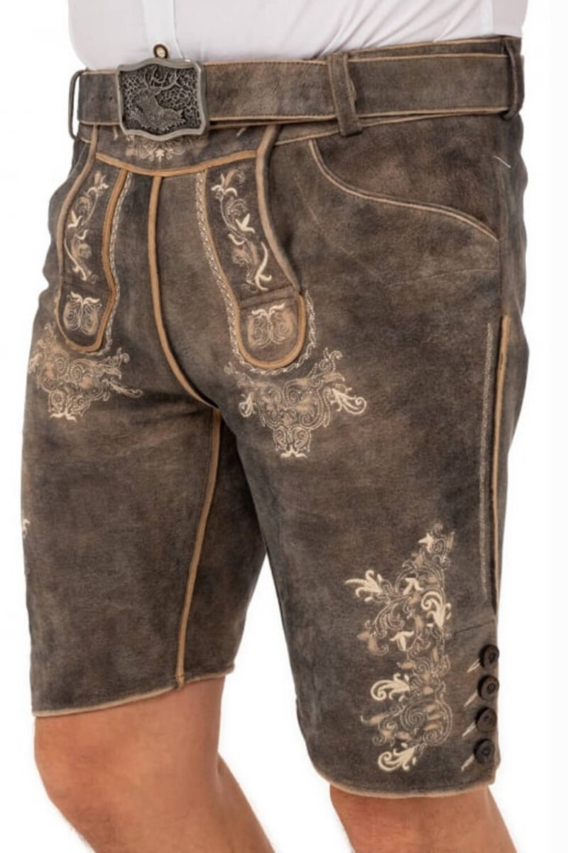 Stuttgart Lederhose in gealtertem Holzbraun - Image 3
