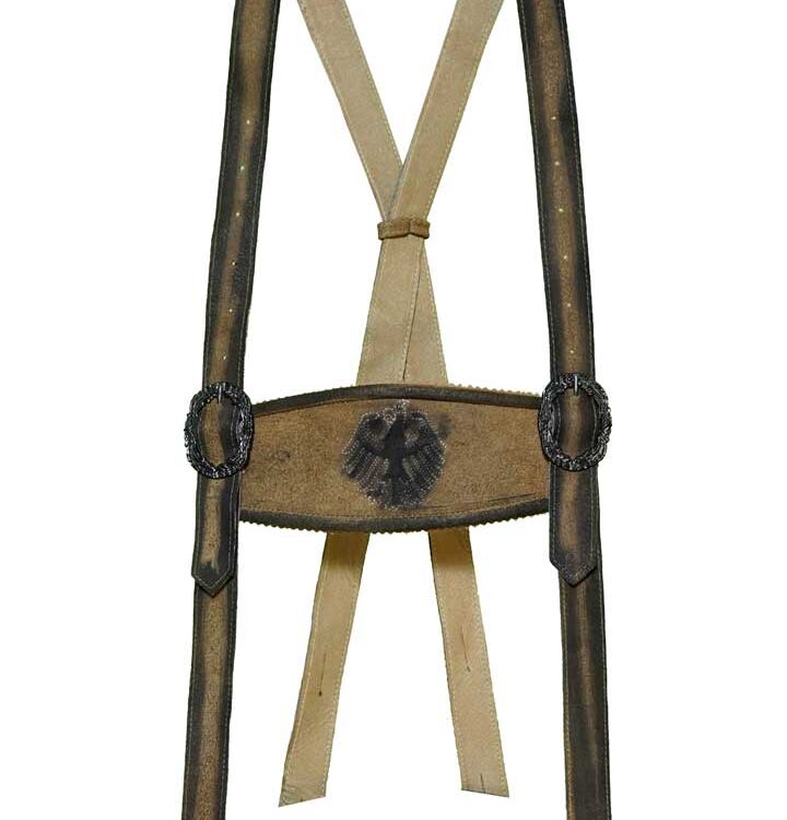 Greenish Brown Bavarian Lederhosen Suspenders