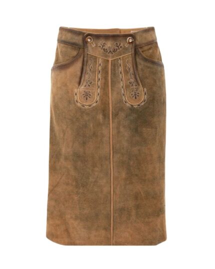 Vintage Brown Women Bavarian Skirt-Anna Skirt