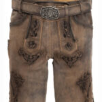 Emberwood Lederhose mit Hirschwappen-Stickerei