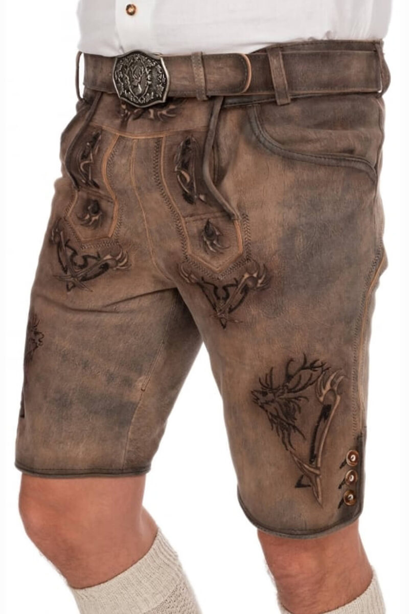 Emberwood Lederhose mit Hirschwappen-Stickerei - Image 6
