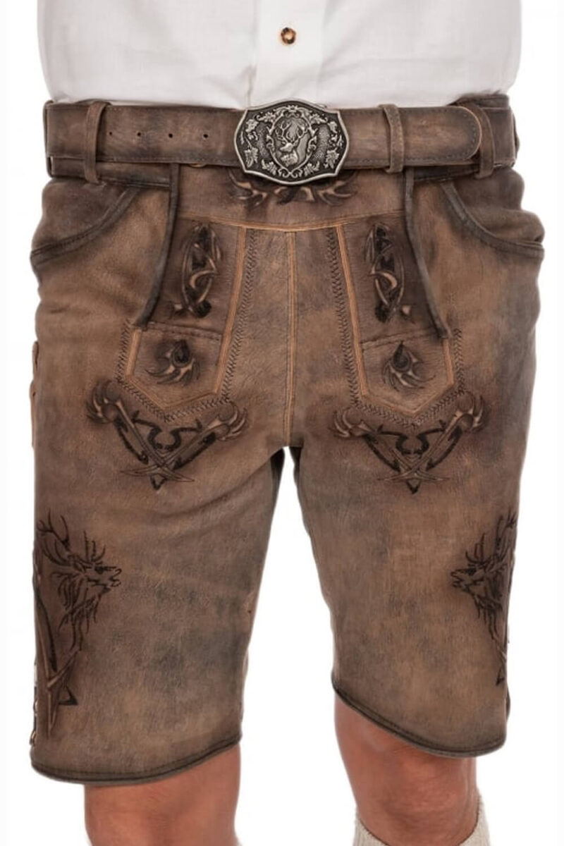 Emberwood Lederhose mit Hirschwappen-Stickerei - Image 2