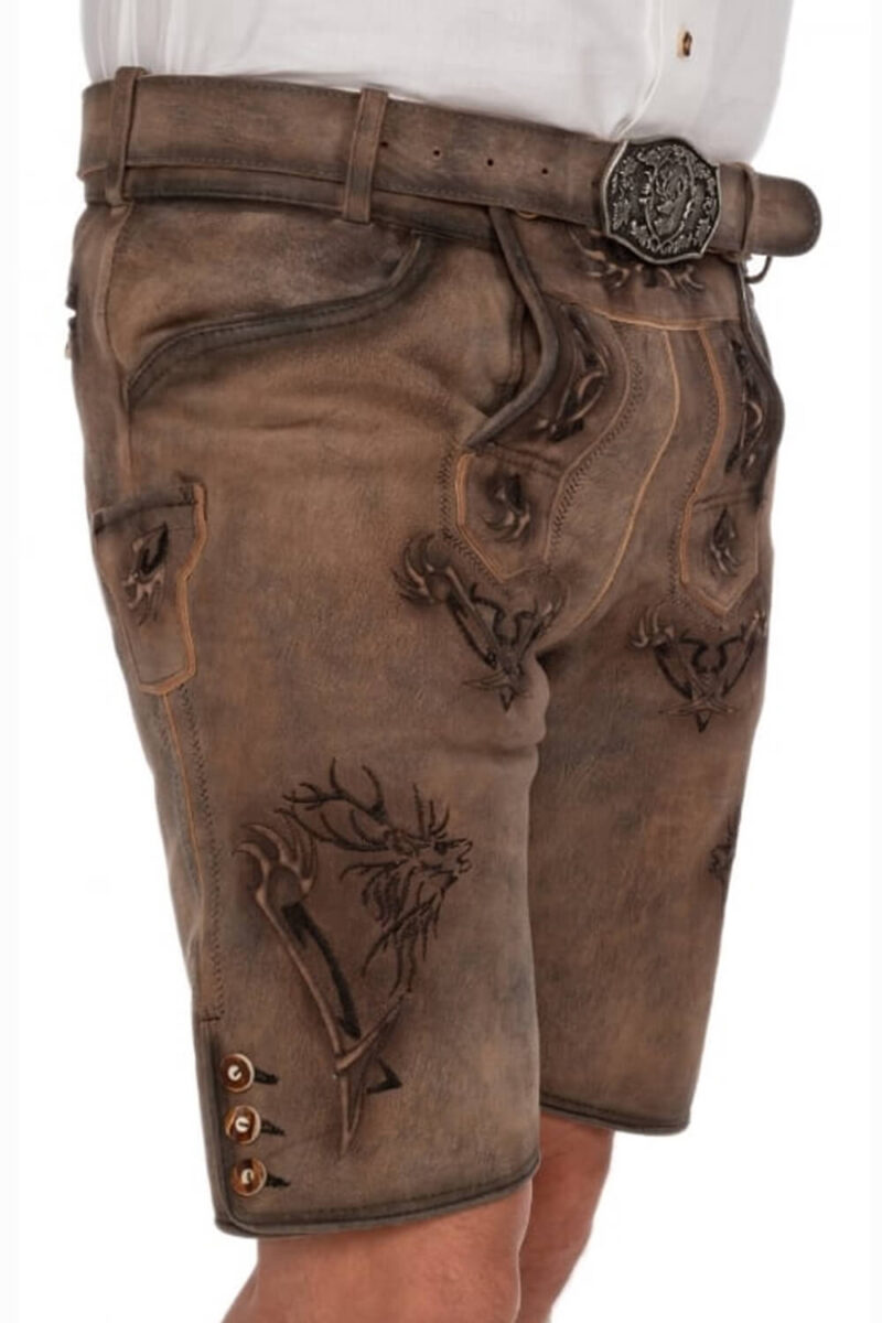 Emberwood Lederhose mit Hirschwappen-Stickerei - Image 3