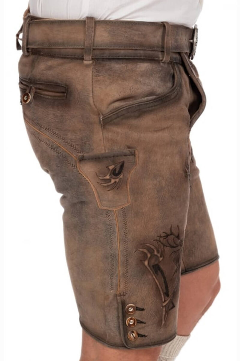 Emberwood Lederhose mit Hirschwappen-Stickerei - Image 4