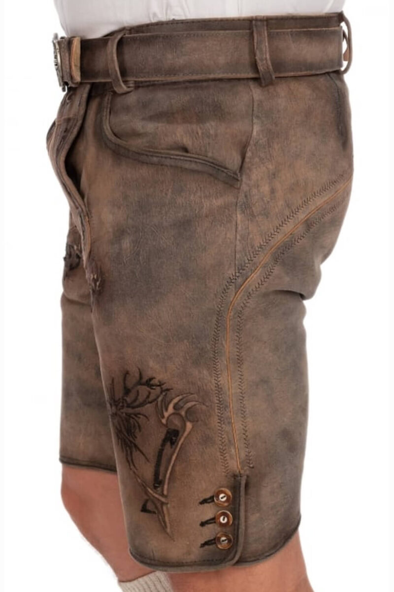 Emberwood Lederhose mit Hirschwappen-Stickerei - Image 5