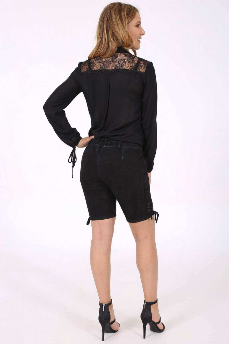 Anika – Damen-Lederhose in Tiefschwarz - Image 4