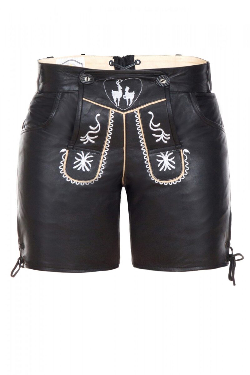 Zugspitze – Onyx Schwarze Damen-Lederhose - Image 1