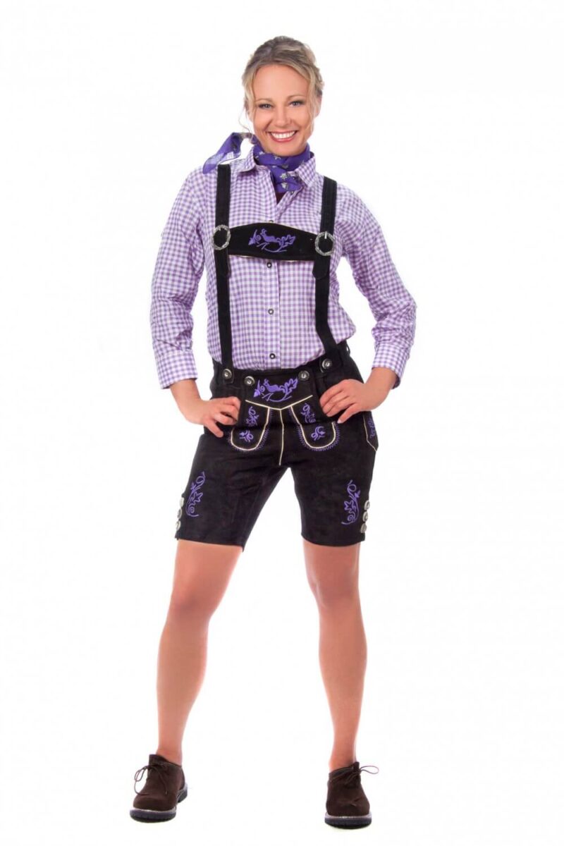 Mindelheim – Mitternachtsviolette Damen-Lederhosen - Image 1