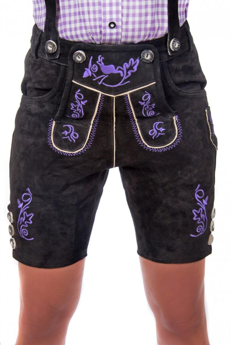 Mindelheim – Mitternachtsviolette Damen-Lederhosen - Image 2
