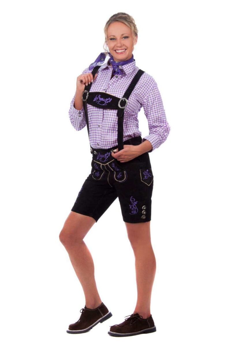 Mindelheim – Mitternachtsviolette Damen-Lederhosen - Image 3