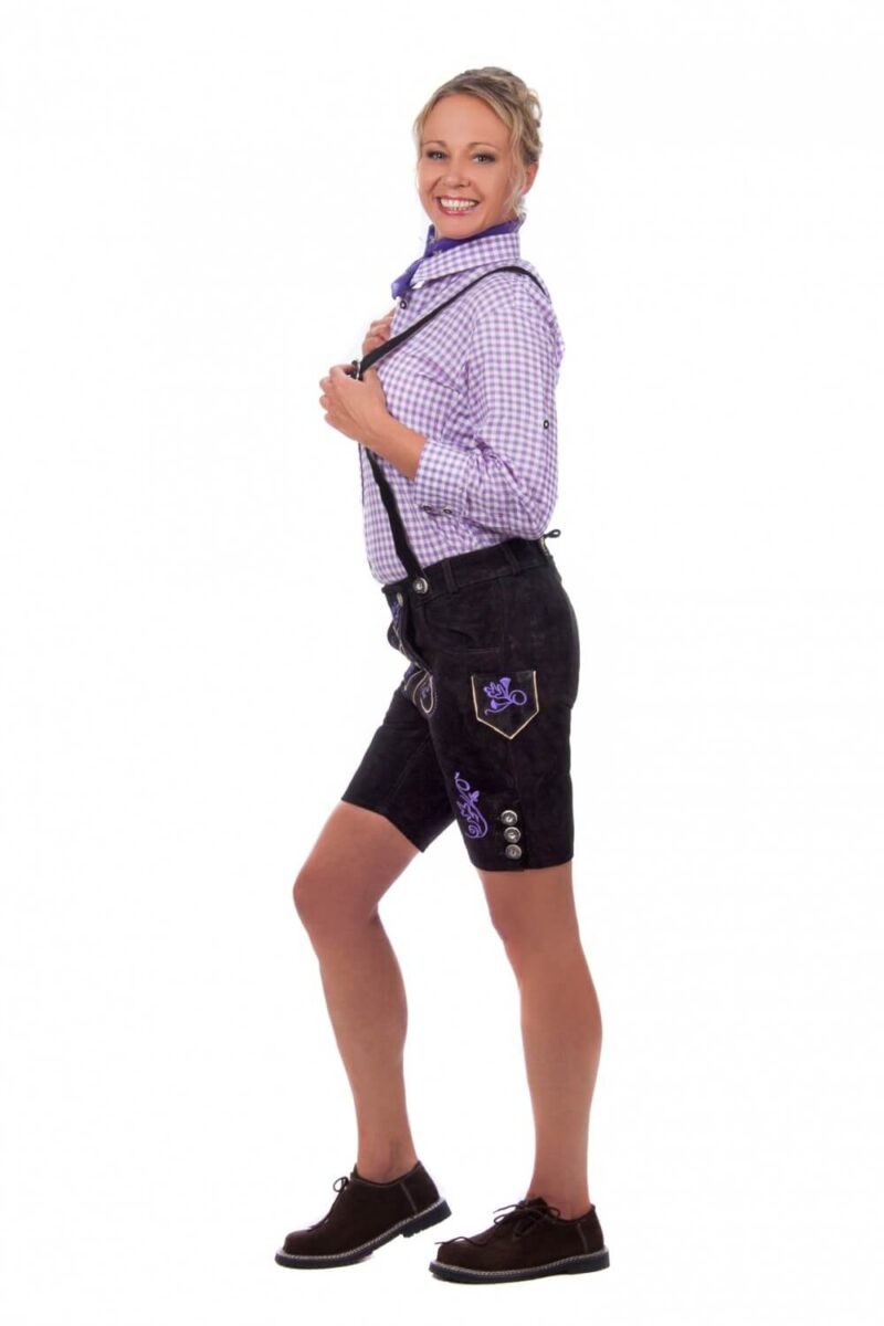 Mindelheim – Mitternachtsviolette Damen-Lederhosen - Image 4