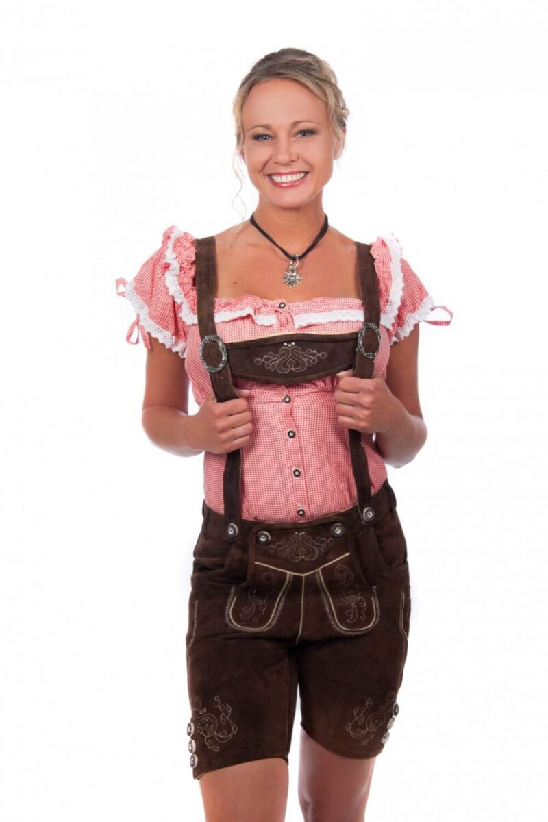 Berchtesgaden – Gebrannte Walnuss Damen-Lederhosen - Image 1