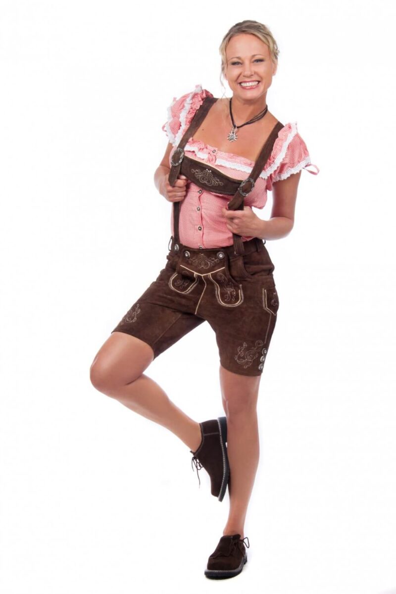 Berchtesgaden – Gebrannte Walnuss Damen-Lederhosen - Image 2