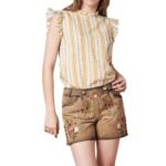 Erding – Damen-Lederhose in Blütenhellbraun