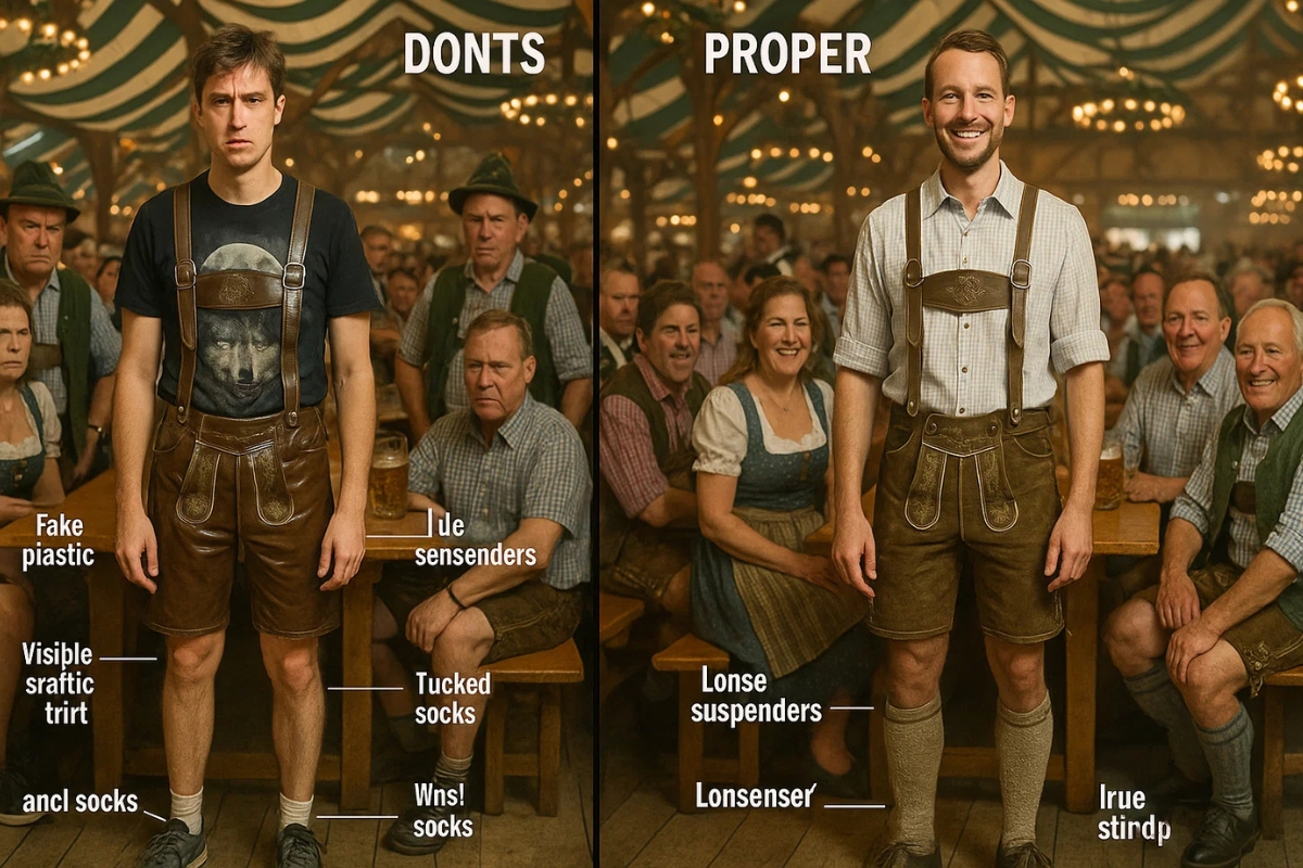 Dinge, die man mit Lederhosen vermeiden sollte